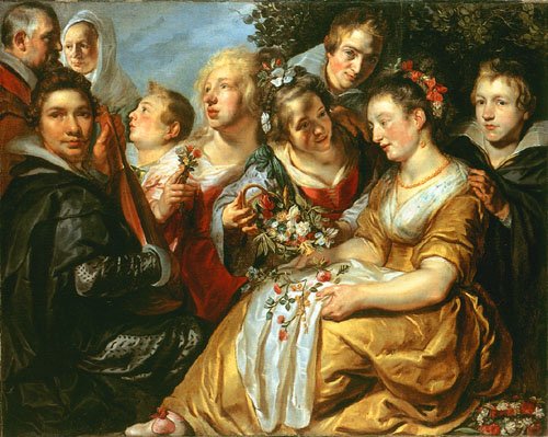 The artist with the family of his father-in-law Adam van Noort a Jacob Jordaens
