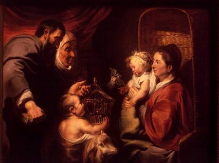The Virgin and Child with SS Zacharias, Elizabeth and John the Baptist a Jacob Jordaens