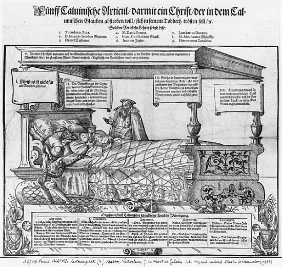 John Calvin on his death bed a Jacob Lederlein