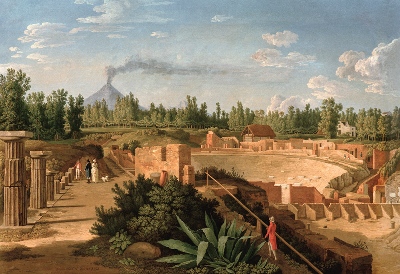 Pompeii , Large Amphitheatre a Jacob Philipp Hackert