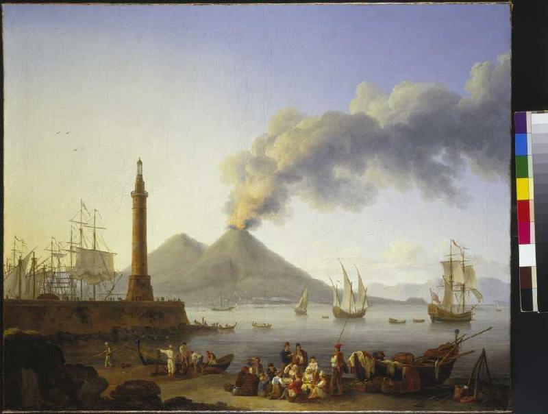 Der Hafen von Santa Lucia in Neapel a Jacob Philipp Hackert