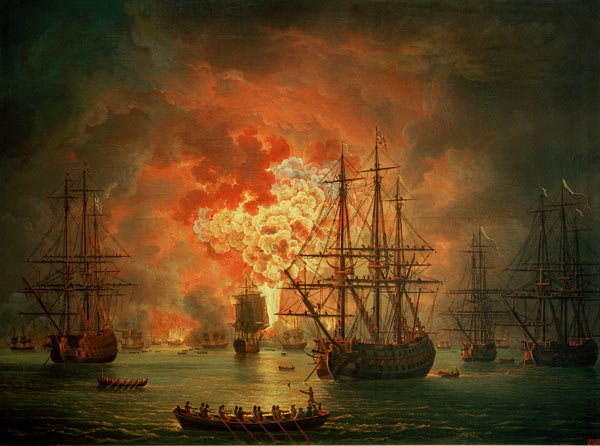 The Destruction of the Turkish Fleet at the Bay of Chesma a Jacob Philipp Hackert