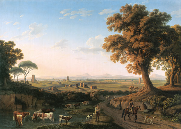 Blick auf Rom von der Via Appia a Jacob Philipp Hackert