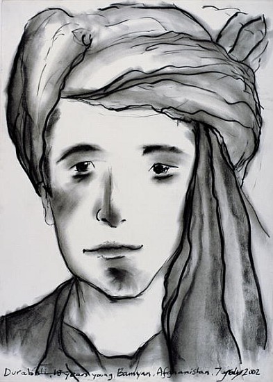 Durabali, 18 years Young, Bamyan, Afghanistan, 2002 (charcoal on paper)  a Jacob  Sutton
