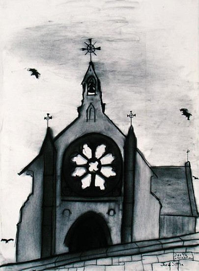 Irish Church, 1994 (charcoal on paper)  a Jacob  Sutton