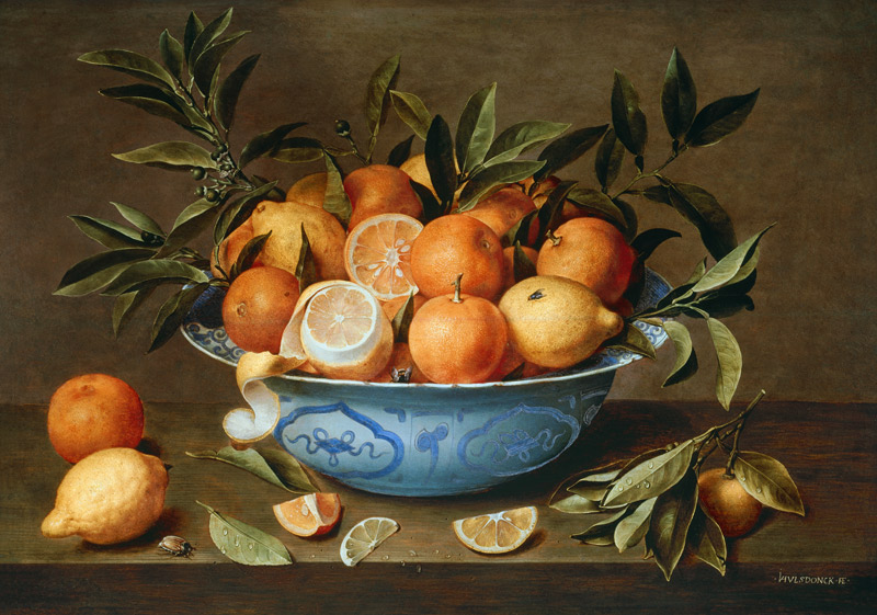 Still Life with Oranges and Lemons in a Wan-Li Porcelain Dish a Jacob van Hulsdonck