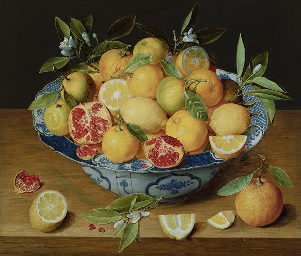 Still Life with Lemons, Oranges and a Pomegranate a Jacob van Hulsdonck