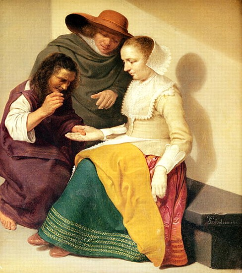 The Fortune Teller, 1631 (oil on copper) a Jacob van Velsen