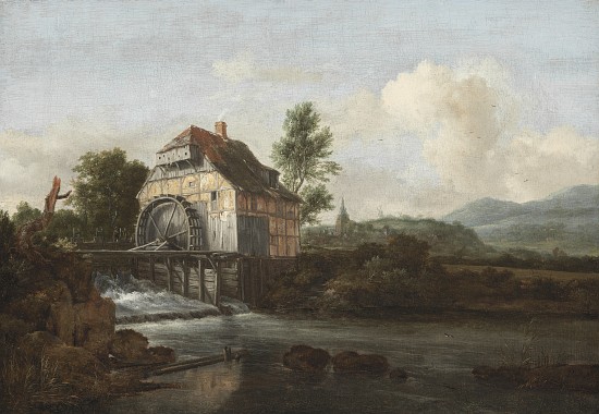 Landscape with a Watermill a Jacob Isaaksz. or Isaacksz. van Ruisdael