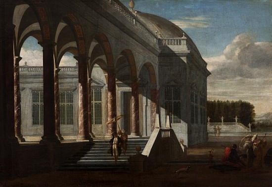 View of a palace (oil oncanvas) a Jacobus Saeys