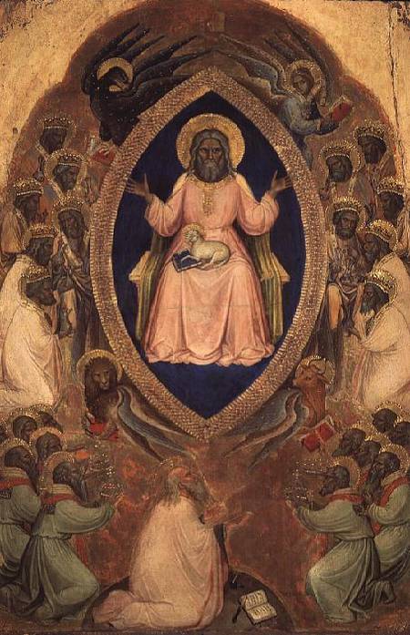 God the Father Enthroned from the Polyptych of the Apocalypse a Jacopo Alberegno