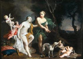 Venus and Adonis, c.1750 (oil on canvas)