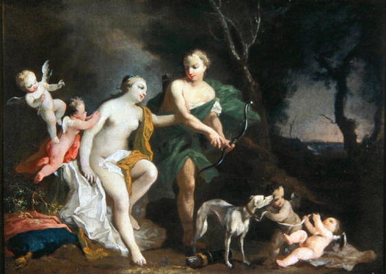 Venus and Adonis, c.1750 (oil on canvas) a Jacopo Amigoni