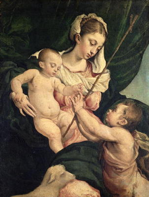 Madonna and Child with Saint John, c.1570 (oil on canvas) a Jacopo Bassano