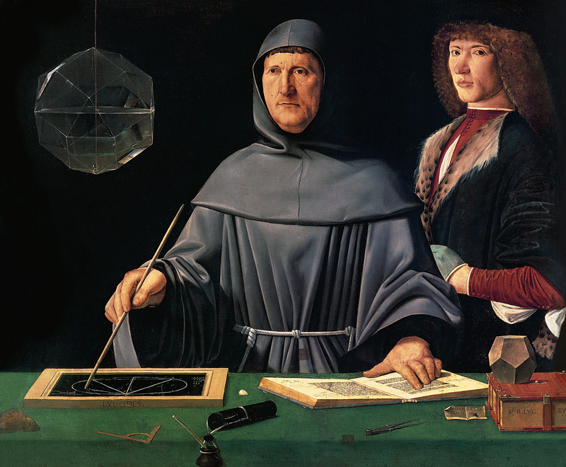 Portrait of Luca Pacioli (c.1445-c.1514) a Jacopo de Barbari