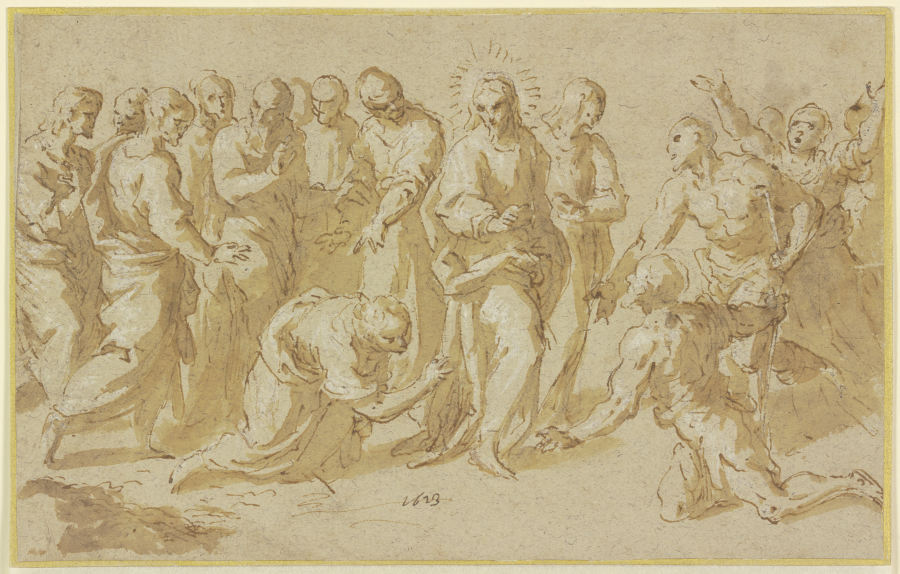 Christus und die Ehebrecherin a Jacopo Palma il Giovane