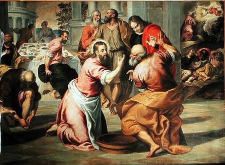 The washing of the feet a Jacopo Palma il Giovane