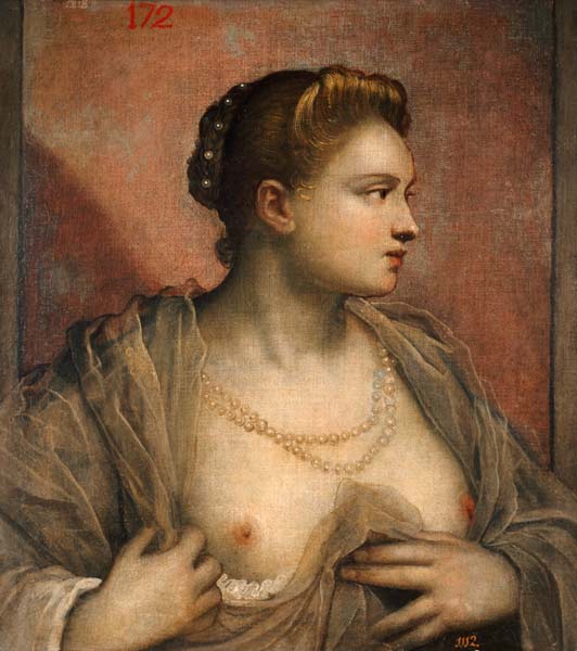 Tintoretto / Woman with Uncovered Breast a Jacopo Robusti Tintoretto