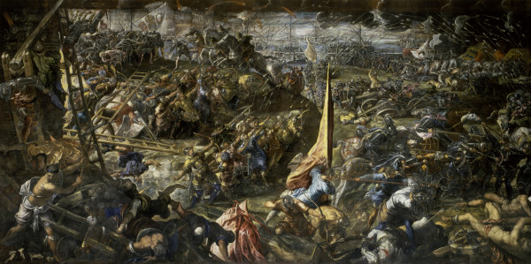 Battle of Zara /Ptg.by Tintoretto/1584/7 a Jacopo Robusti Tintoretto