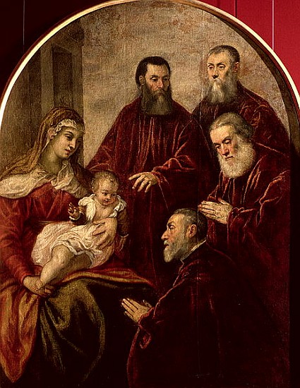 Madonna and child with four Statesmen a Jacopo Robusti Tintoretto