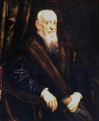 Portrait of an Elderly Gentleman, c.1575 (oil on canvas) a Jacopo Robusti Tintoretto