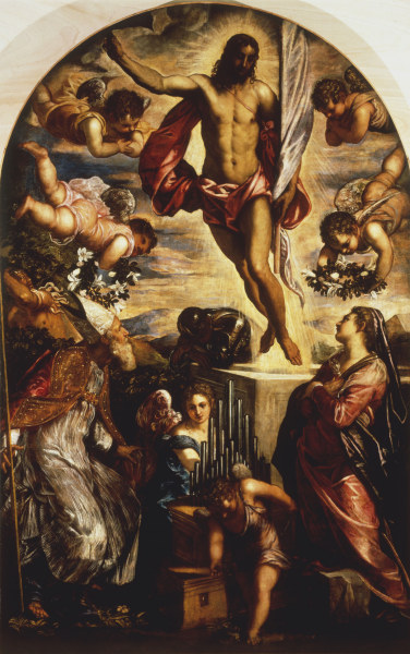 Tintoretto /Resurect.of Christi & Saints a Jacopo Robusti Tintoretto