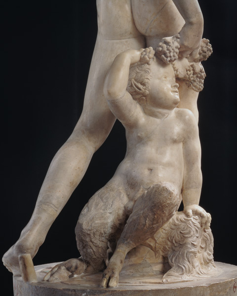 Bacchus, detail of bottom half, sculpture a Jacopo Sansovino