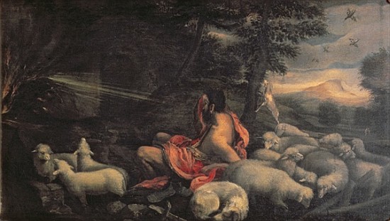 Moses and the Burning Bush a Jacopo (Jacopo da Ponte) Bassano