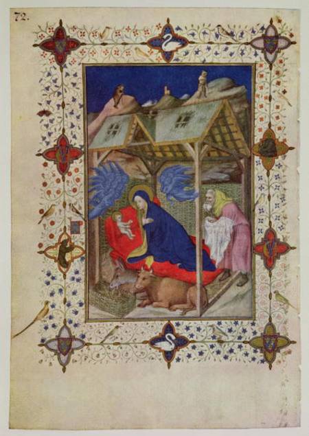 MS 11060-11061 Hours of Notre Dame: Prime, the birth of Christ, French a Jacquemart  de Hesdin