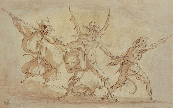 Devil Musketeers (pen & ink on paper) a Jacques Callot