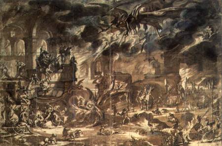 The Temptation of St. Anthony, 1630s (black chalk, pen and ink, brown a Jacques Callot