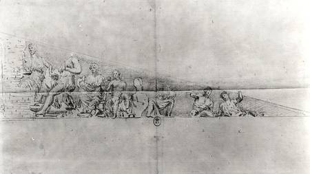 Study of the frieze from a pediment of the Parthenon a Jacques Carrey