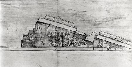 Study of the frieze from the west pediment of the Parthenon a Jacques Carrey
