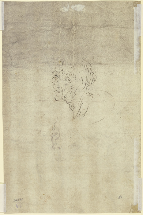 Zwei Skizzen des Kopfes eines alten Mannes a Jacques de Gheyn II