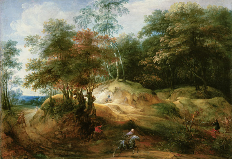 Forest Landscape with Ambush a Jacques Fouquieres