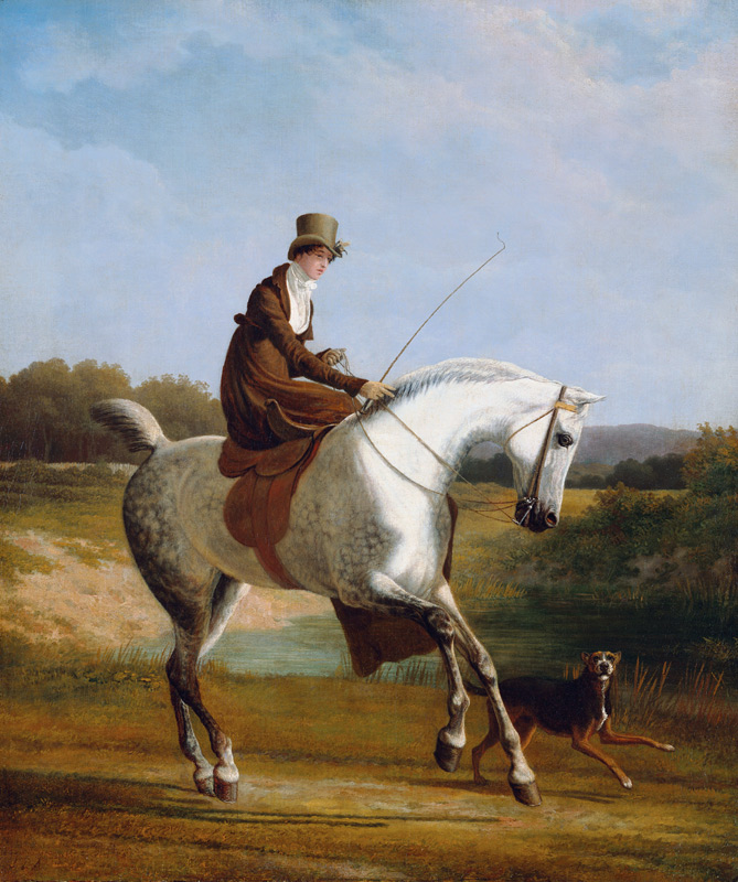 Miss Casenove On a Grey Hunter a Jacques-Laurent Agasse