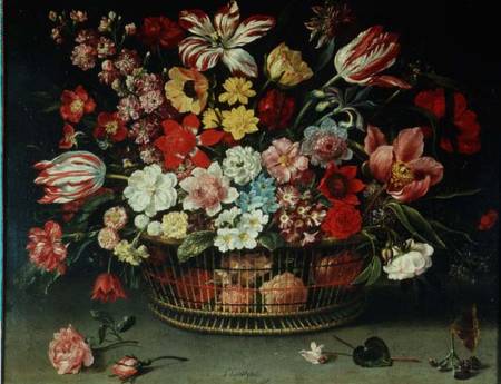 A Basket of Flowers a Jacques Linard