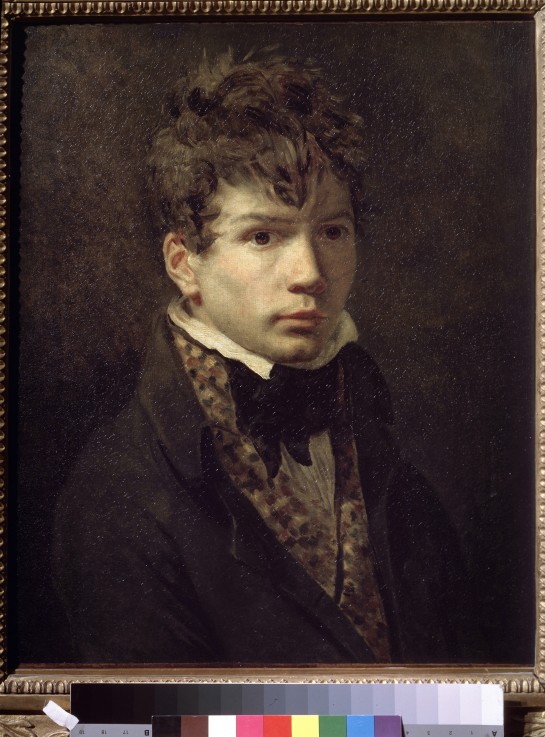 Portrait of a young man (Portrait of the artist Ingres?) a Jacques Louis David