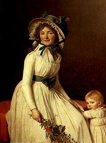 Portrait of the madam Sérizat with her son a Jacques Louis David
