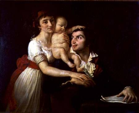 Camille Desmoulins (1760-94) his wife Lucile (1771-94) and their son Horace-Camille (1792-1825) a Jacques Louis David