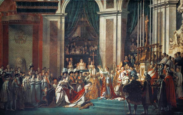 L'incoronazione di Napoleone a Notre-Dame de Paris il 2 Dicembre 1804 a Jacques Louis David