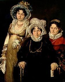 The three women from Gent. a Jacques Louis David