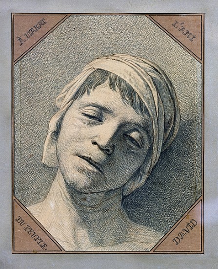 Head of Marat a Jacques Louis David