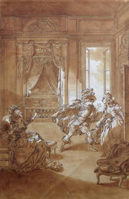 'I am going to kill him...', scene from act II of 'The Marriage of Figaro' by Pierre-Augustin Caron a Jacques Philippe Joseph de Saint-Quentin