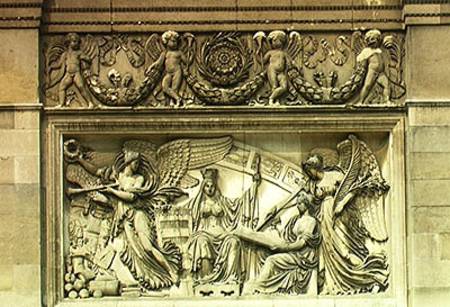 Relief depicting an allegory of the signing of the Treaty of Presburg a Jacques Philippe Lesueur