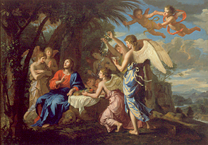 Christus wird von Engeln bedient a Jacques Stella
