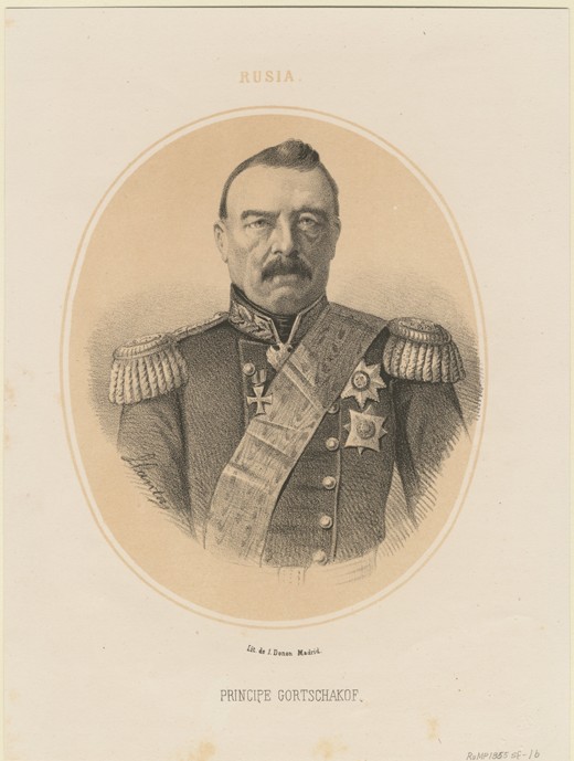 Portrait of Prince Mikhail Dmitrievich Gorchakov (1795-1861) a Jacques Francois Gauderique Llanta