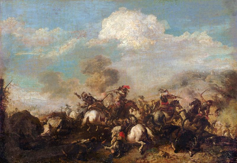 Combat of the Cavalry a Jacques (Le Bourguignon) Courtois