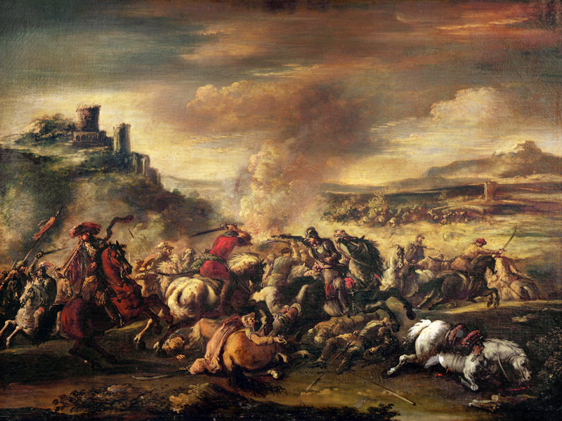 Combat of the Cavalry a Jacques (Le Bourguignon) Courtois