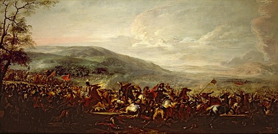 Battle between the Hungarians and Turkish a Jacques (Le Bourguignon) Courtois